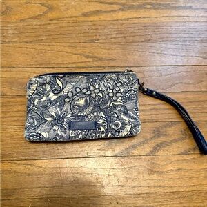 Sak roots Women's Essential Medium Pouch in Eco-Twill Blue & White Long Wallet